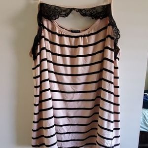 Pink & Black Top with Lace Detail